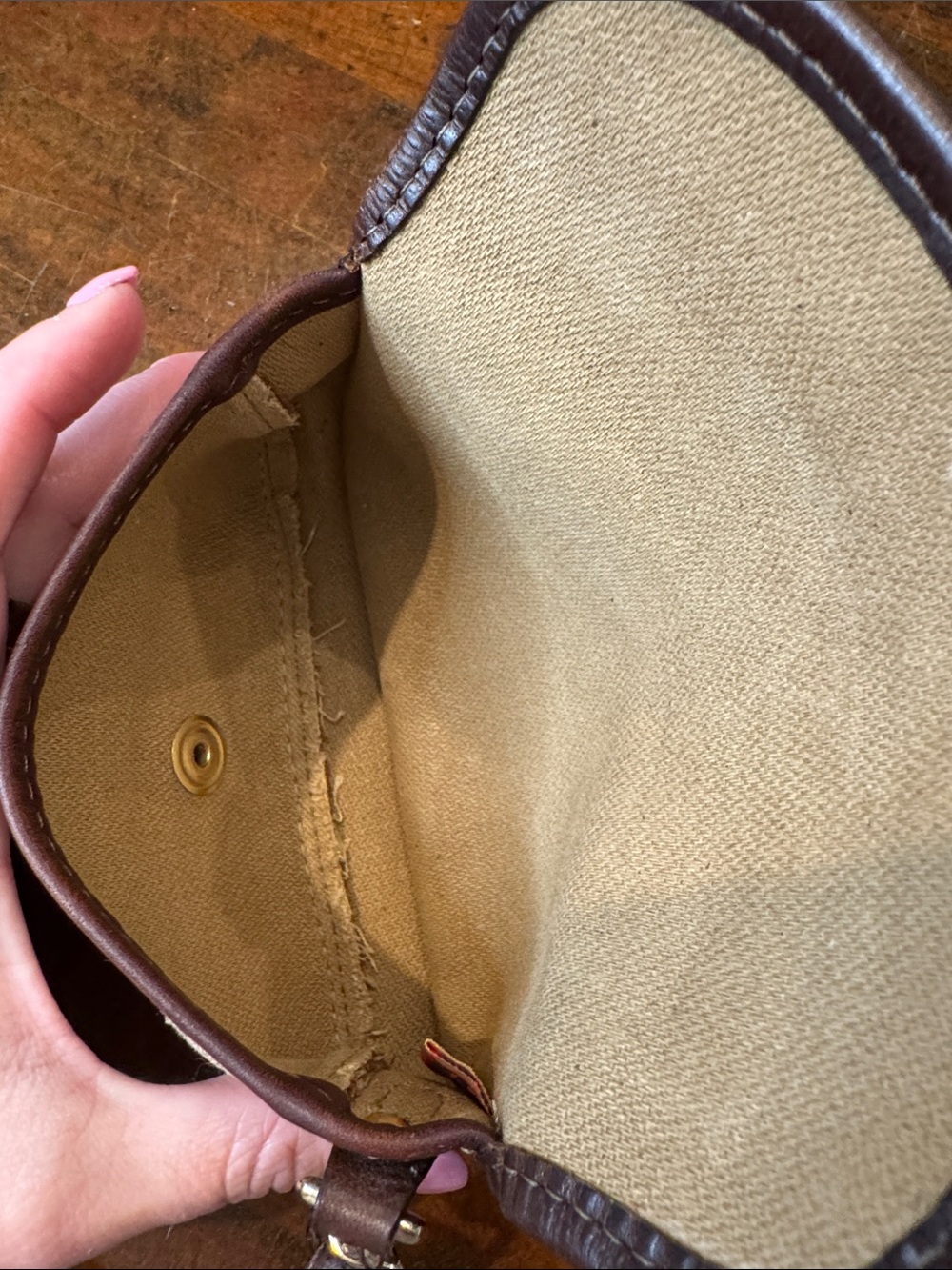 Dooney & Bourke Beige & Brown Logo Wristlet - Picture 9 of 9